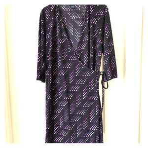 Black and purple wrap dress 18/20